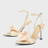 Breakj Single Three-Dimensional Phantom Butterfly Mirror Snake Pattern Blue Lady High Heel