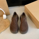 Breakj Cake Bao Head Thick-Soled Birken Shoes Women 2025 Plus Velvet Small Man Height To Keep Warm Haired Shoes Cotton Shoes Plus