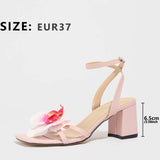 Breakj Sandals Three-Dimensional Orchid Head Elegant Light Pink Soft Texture Women's Shoes Direct