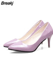 Fashion Woman Shoes Pointed Toe Fine With Heels Shallow Mouth High Heels Patent Leather Summer Pumps
