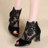 Mesh Peep Toe Sandals Sexy Heels Single Shoes Women Shoes In Europe America 2020 Spring Summer Pumps Gauze