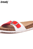 2023 New Fashion Summer Cork Slipper Women Casual Beach Mixed Color Flip Flops Slides