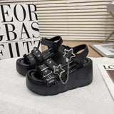 Breakj New Summer Original Y2 Sub-Cultural Sandals Denim Loose Cake Slope And Summer Women's