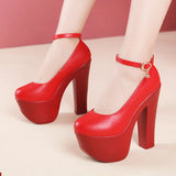 Hate Tiangao Waterproof Platform, High Heels, Female Models, Cheongsam Shoes, Catwalk Shoes, 15CM Thick Heels, Round Head