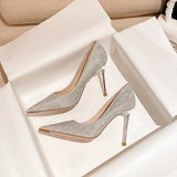Breakj Gold Silver High Heels Women 2025 New Fine Heel Shoes Senior Small Shoes Show Hedding Wedding Dress