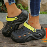 Closed Toe Chunky Platform Sandals Women Soft Hollow Out Thick Solde Slippers Woman Mixed Color Summer Beach