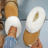 Winter Fluffy Fur Warm Snow Boots Women Thick Bottom Non Slip Cotton Padded Shoes Woman Plush Chunky Platform Ankle