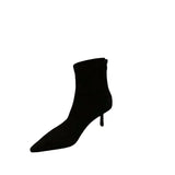 Breakj Temperament Autumn And Winter Pointed Elastic Boots Female New Net Red Thin Suede Fashion Commuter Ankle Boots Heel Ankle