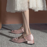 High Heels Bowtie Ballerina Woman Silk Buckle Strap Pumps Pink Dance Ball Party Shoes Brides Wedding Mary Janes Traf