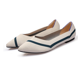 Polyester Shoes Women Spring Flats Pointy Toe Ballerinas Ladies Stretch Knitted Loafers Femme Daily Dress