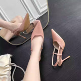 Breakj Sandals Women 2025 Spring New Pointed Fairy Style Naked Color After The Empty Buckle With Fine High