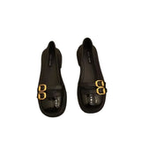 Breakj New Summer Retro British Wind Small Leather Shoes With A Foot Pedal French Single Shoes Mary Jane Women's