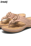 Women Slippers Summer Women Flip Flops Low Heels Sandals Shoes Female Summer Slippers Flower Women Slides Wedges Shoes