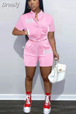 Camouflage Women Two Piece Sets Letter Print Short Sleeve Pockets Baseball Top Shorts Casual Summer Fashion