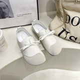 Vintage Literary Marichen 2024 Spring Doudou Shoes for Women Non-slip All Flat Flat Casual Small White
