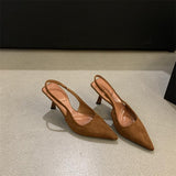 Breakj Kong Niche French High Heels Female Spring 2024 New Fairy Wind Head Sandals Pointed Temperament Single