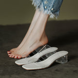 Breakj New Female Drag Fairy Outside The Wind Wearing Crystal Heel Fashion Shoes Transparent Word With High Heels Coarse