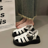 Women's Sandals Summer Breathable Comfortable Designer Woman Round Toe Thick Bottom Waterproof Platform Roman