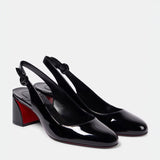 Breakj Red-Soled Shoes Coarse Women's High Heels Show T-Sex A Sexy Elegant Round Head Behind The Empty Mary Jane High