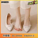 Breakj Sense Of Single Shoes Women 2025 Summer New Pointed Shallow Thick And Tired Mary Rare