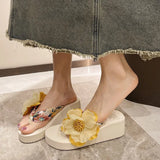 Breakj Beach Slippers Women 2025 Summer New Slope And Toe Flowers Cold