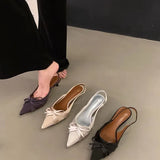 Breakj Version Of The Bow Tip Tip Heel High Heels 2025 New Spring And Summer Temperament Famous Slime Head Cold