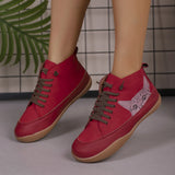 Breakj Flat-Soled Single Shoes Women's Autumn And Winter New Round Head Tie With Large Size 43 Casual Women's