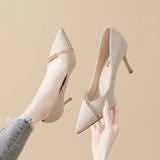 Breakj Sense Single Shoes Fine Heel New Pointed Small High Heels 2025 Spring And Autumn Heel Squint Small Women's French Women