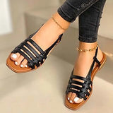 Sandals 2021 Summer Handmade Flats Ladies Shoes Hollow Out Sandals Women Flats Retro Style Shoes Woman Zapatos De