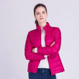 New Autumn Winter Women Ultra Light White Duck Down Jackets Candy Color Slim Short Design Warm Down