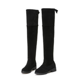 New 2023 Women's Boots Suede Over The Knee Boots Low Heel Flat And Cotton Thermal Sleeve Women's