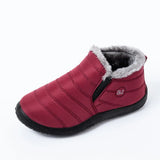 Boots Women Shoes 2020 Waterproof Warm Plush Fur Ankle Boots Winter Female Slip On Flat Casual Shoes Ultralight