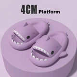 Platform Slippers Women Shoes Summer Slides Cute Shark Couples Beach Shoes Home Indoor 4CM Thick Soles Flip Flops