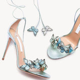 Breakj Butterfly 2025 New Butterfly Cross-Tie With Fine Heel Sandals Female Fish Mouth Open-Slip
