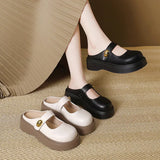 Breakj Bottom Bag Head Half Slippers Women Wear 2025 New Autumn Evening Wind Mary Jane