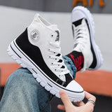 Canvas Shoes Men Fashion Summer Casual Sneakers Student Casual Shoes High Top Man Vulcanize Shoes 2021 Off White