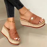 Wedges Slippers Platform High Heels Women Slipper Ladies Outside Shoes Basic Clog Wedge Slipper Flip Flop