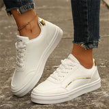 Breakj Shoes 2025 Small White Shoes Women's Sports Flat Bottom Leisure Thick Bottom Height Board