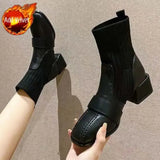Ankle Boots Sock Short Shoes for Women Elastic Booties Brown Footwear Comfortable and Elegant on Offer Free Shipping