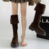 Breakj Version Of The Leisure Thick-Bottomed Long-Sleeve Boots Children's Sleeve Cylindrical Head 2025 Autumn And Winter New Thick Knee-Heeling Knight