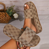 Breakj Large Size Thick Bottom Female Slippers 2024 New Plum Embroidery Pine Cake Bottom Casual Female