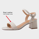 Size 34-40 Heeled Sandals Women Summer 2023 High Heels Shoes For Women Fashion Ankle Strap Buckle Chunky Heel