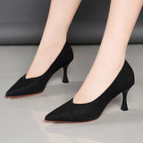 Breakj Women 2025 New Korean Version Of The Four Seasons Of Black Light Flying Tip Fine Heel Single