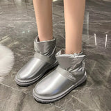 Women's Winter Boots Warm Down Cloth Female Sliver Ankle Boots Warm Plush Winter Platform Shoes Women