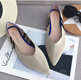 Womens Stretch knitted mixed color moccasins breathable cozy work shoes brief slip-on fashion ladies flats light driving
