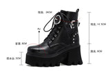 Boots Punk Woman Fashion Zipper Belt Buckle Boot Women Single Punk Boot Ladies Platform Boots Shoes Woman size 44
