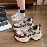 Breakj Shoes Women's 2025 New Spring Thick Soles Increase High And Soft Leisure Running Light And Low-Help