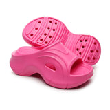 Sole Wedge Slippers for Women Summer 2024 Fashion Chunky Platform Sandals Woman Outdoor Anti Slip Beach Slides Flip