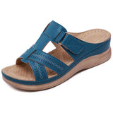 Women Wedge Sandals Premium Orthopedic Open Toe Sandals Vintage Anti-slip Leather Casual Female Platform Retro