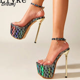 Crystal Show Stripper Clear Shoes Women 2023 Platforms High Heels Sandals Female Transparent Sexy Wedding Stiletto Size